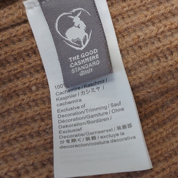 J. Crew Crewneck Cashmere Pullover Sweater Size Small Tan Camel Ribbed - Picture 10 of 13